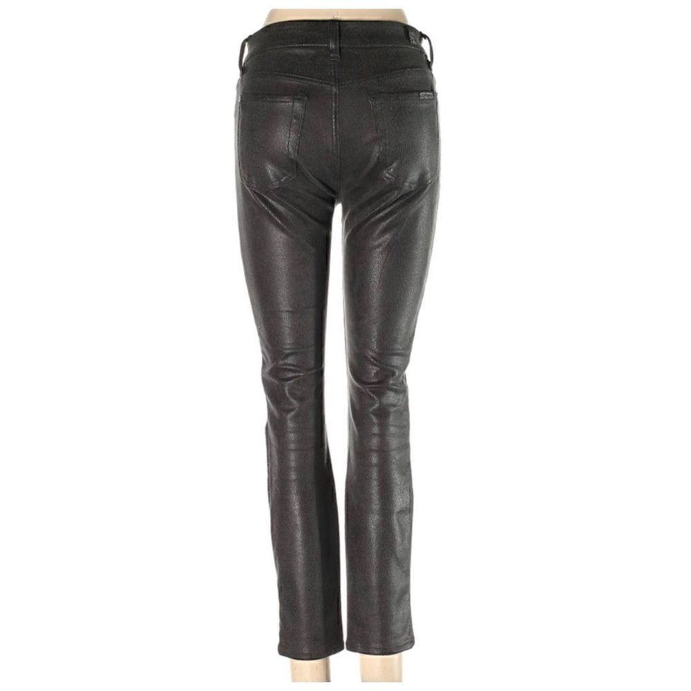 7 For All Mankind Snakeskin Jeggings Black SZ 26 - Picture 3 of 5
